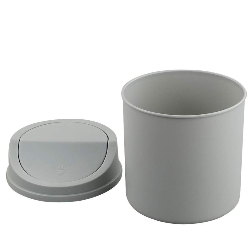 CadineUS 2 Liter Mini Desktop Trash Can with Swing Lid Tiny Garbage Can Trash Bin (Grey) - Image 4